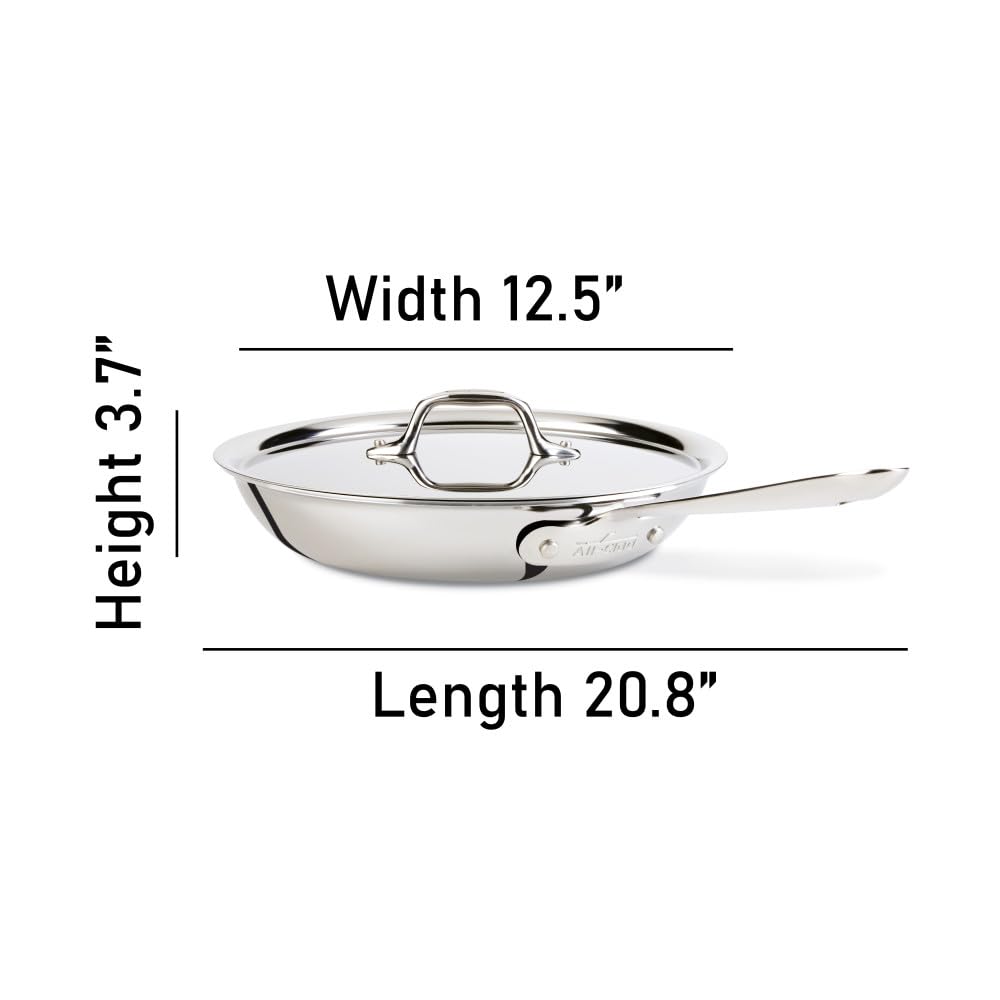 All-Clad D3 3-Ply Stainless Steel Fry Pan With Lid