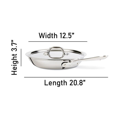 All-Clad D3 3-Ply Stainless Steel Fry Pan With Lid