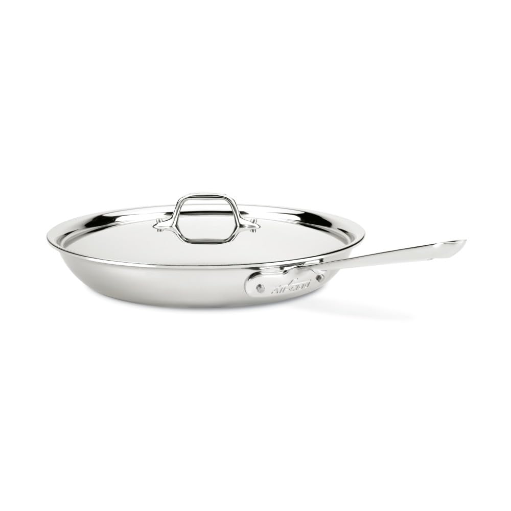 All-Clad D3 3-Ply Stainless Steel Fry Pan With Lid