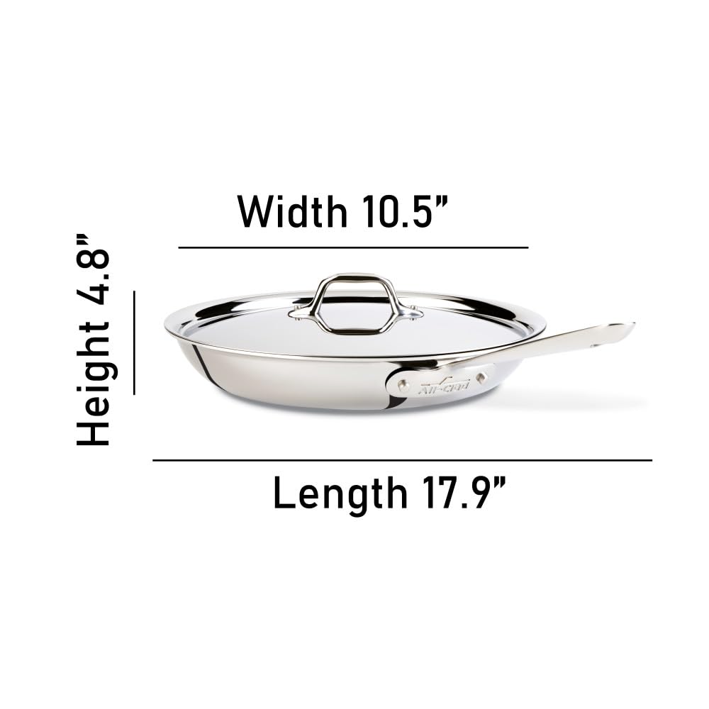 All-Clad D3 3-Ply Stainless Steel Fry Pan With Lid