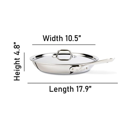 All-Clad D3 3-Ply Stainless Steel Fry Pan With Lid