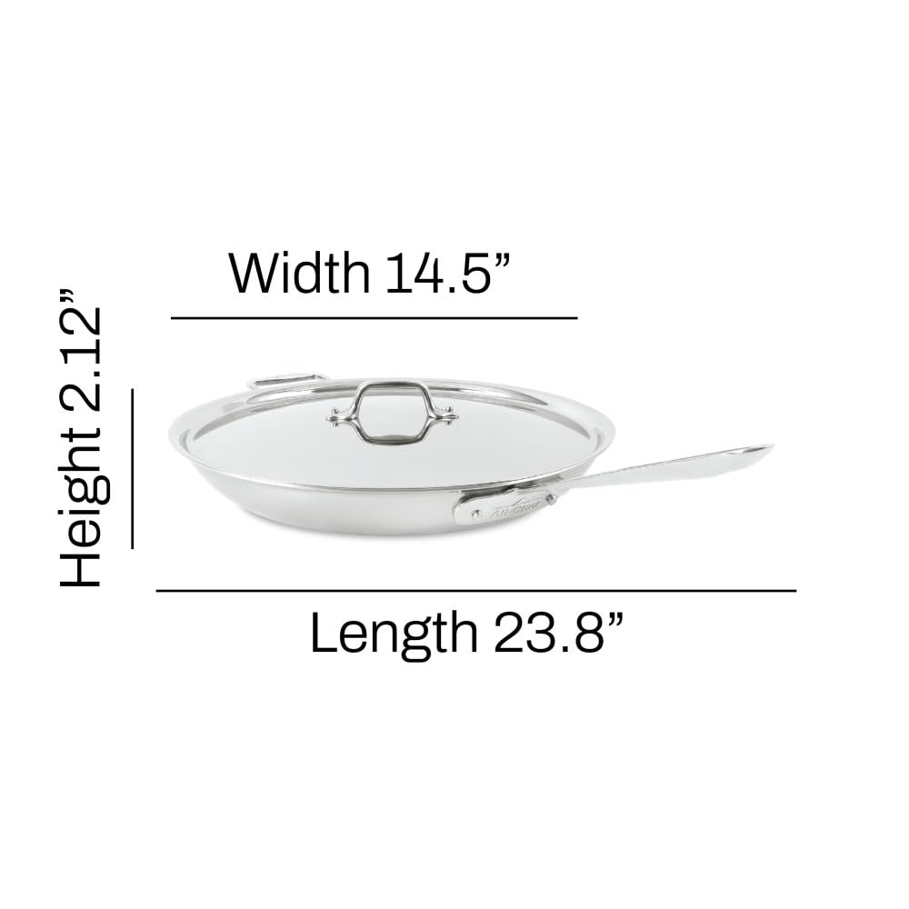 All-Clad D3 3-Ply Stainless Steel Fry Pan With Lid