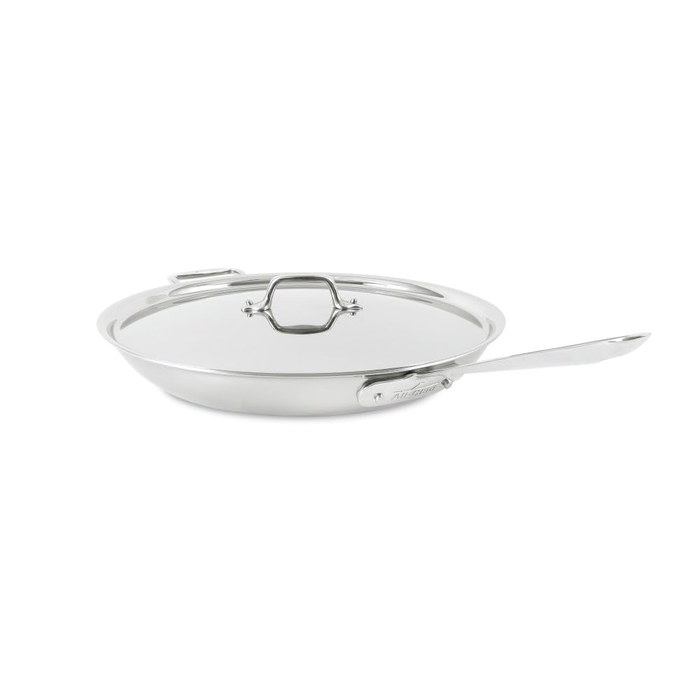 All-Clad D3 3-Ply Stainless Steel Fry Pan With Lid