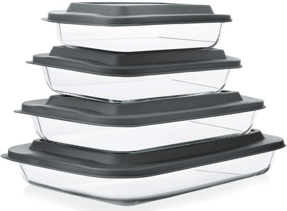 8-Piece Deep Glass Baking Dish Set