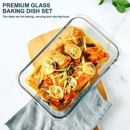 8-Piece Deep Glass Baking Dish Set