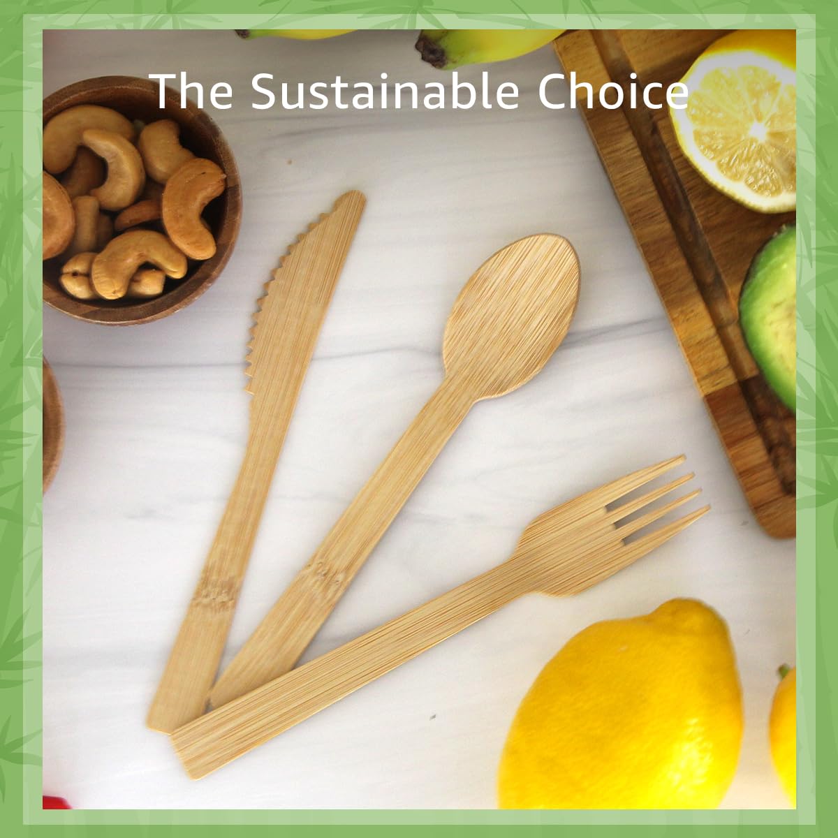 100% Bamboo Cutlery Set