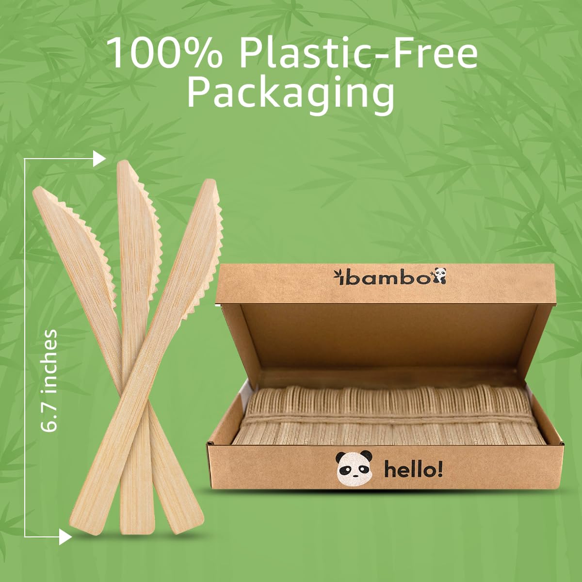 100% Bamboo Cutlery Set