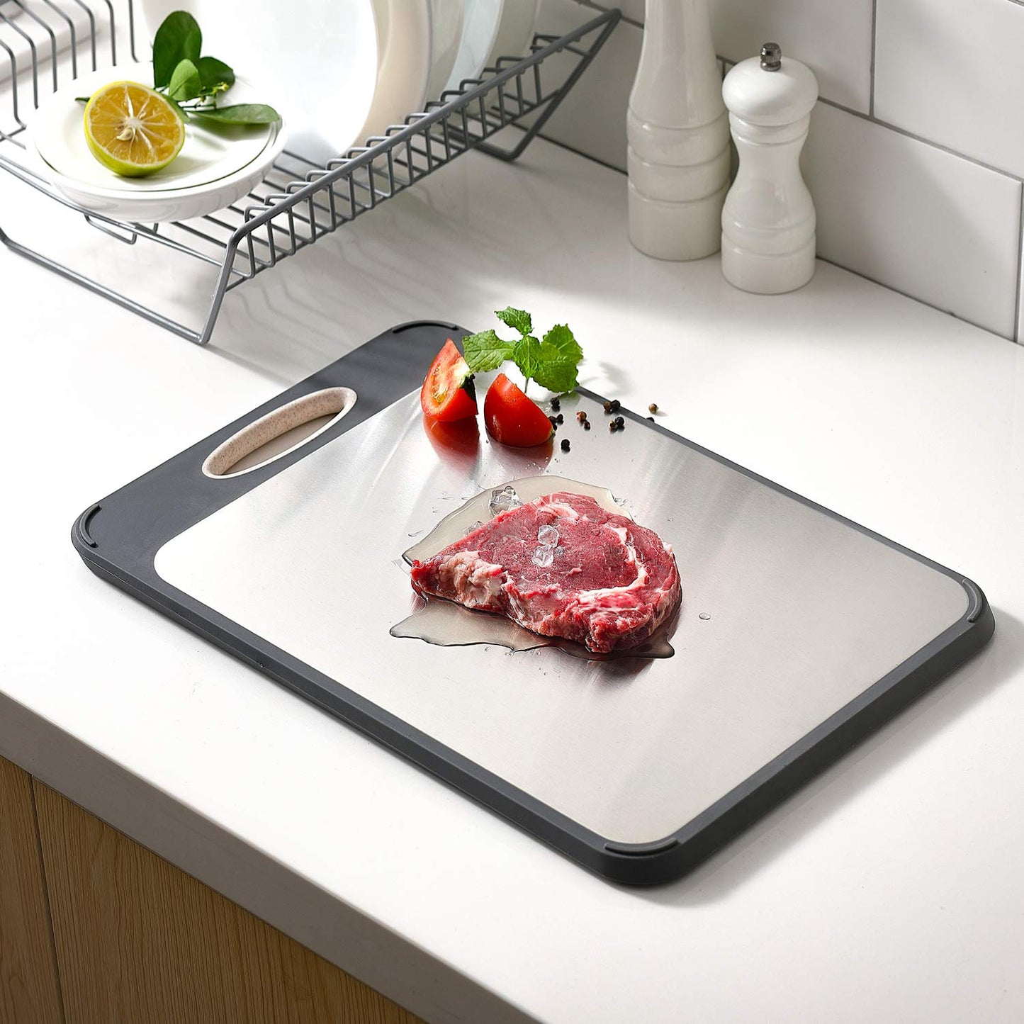 Cutting Board Double Sided, Stainless Steel