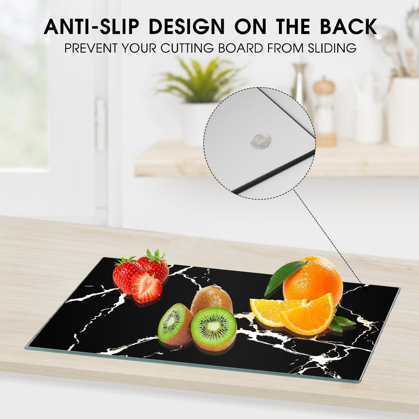 JAMBALAY Tempered Glass Cutting Board