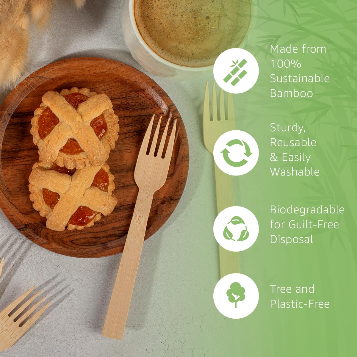 100% Bamboo Cutlery Set