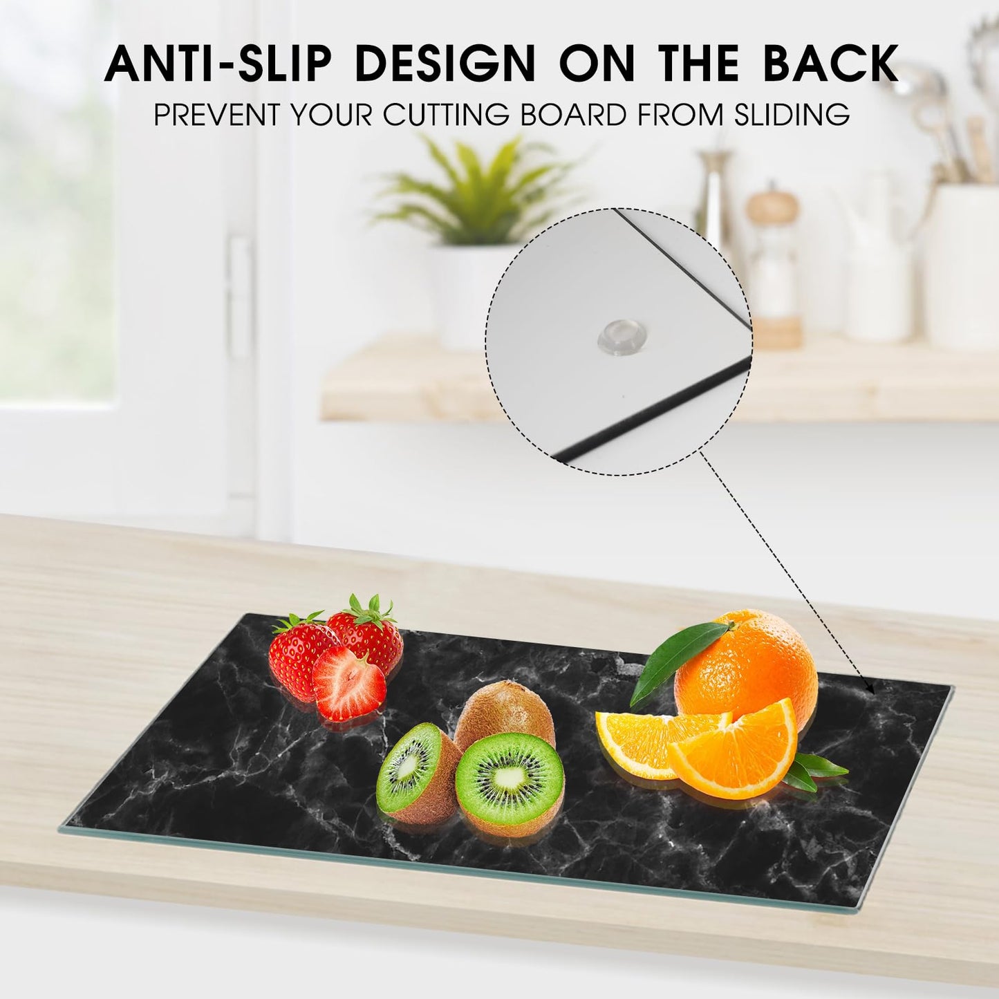 JAMBALAY Tempered Glass Cutting Board