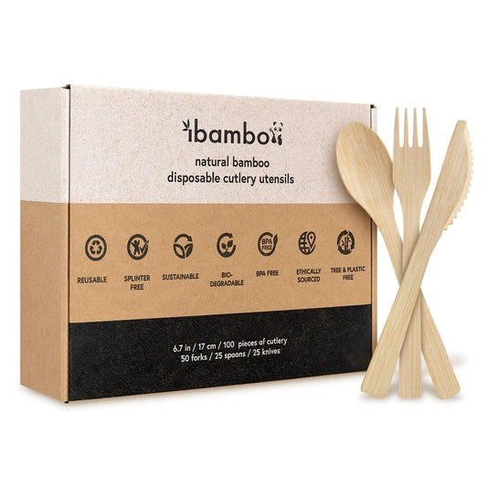 100% Bamboo Cutlery Set