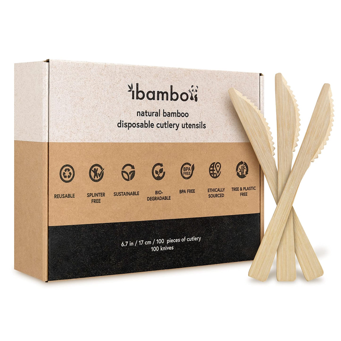 100% Bamboo Cutlery Set