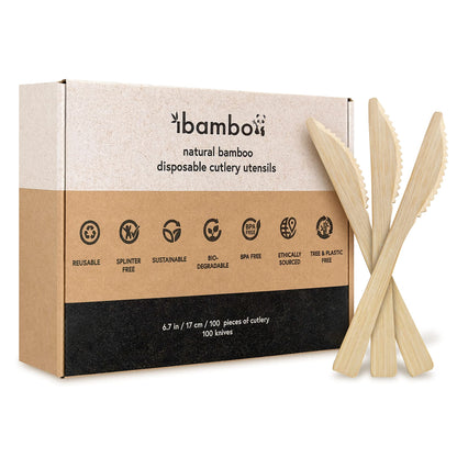 100% Bamboo Cutlery Set