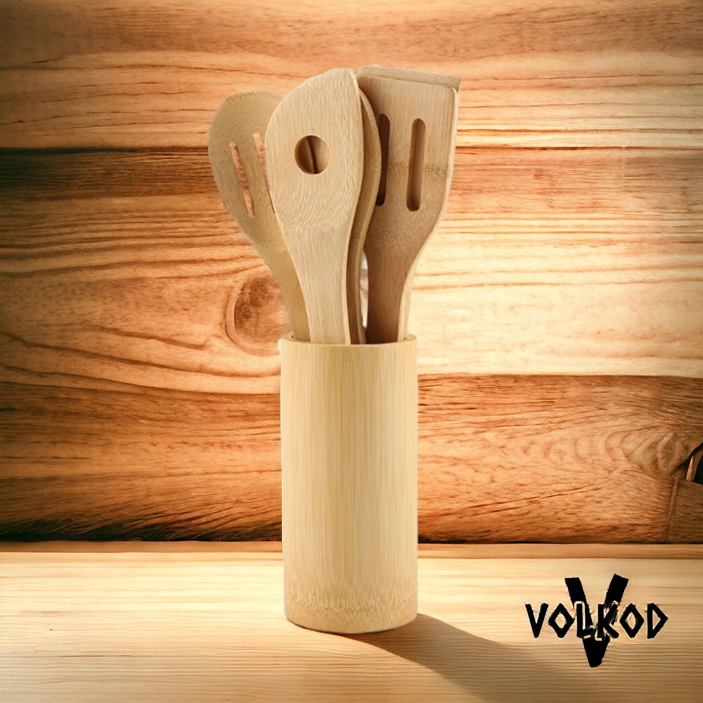 Wooden kitchen cooking utensils,Eco-Friendly Bamboo, 7 PCS