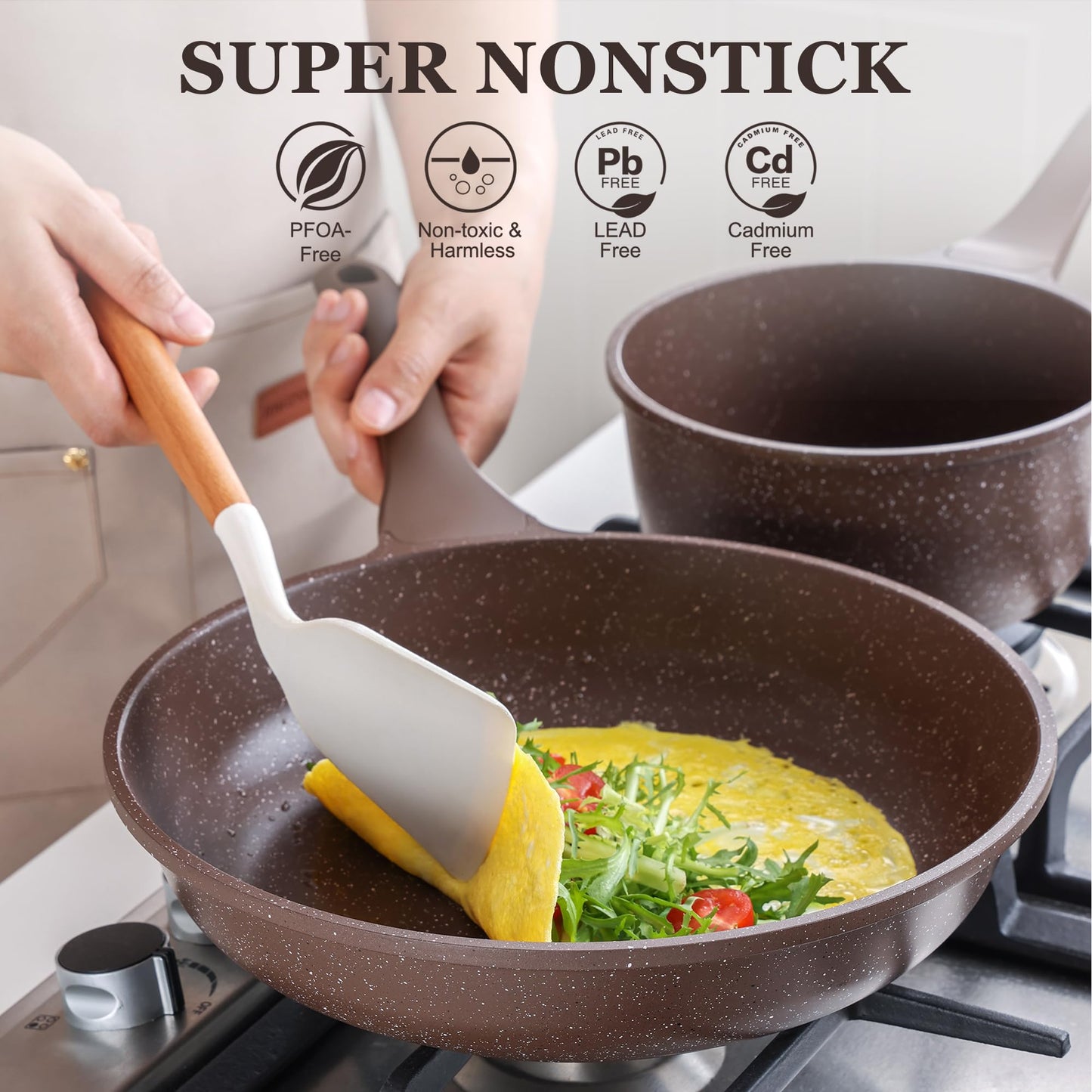 SENSARTE Nonstick Ceramic Cookware Set