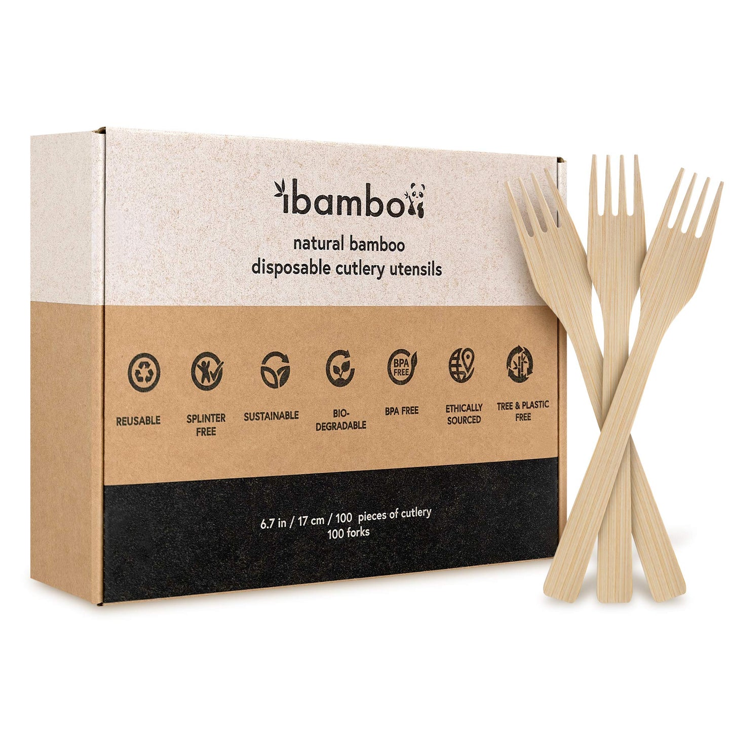 100% Bamboo Cutlery Set